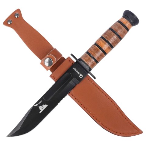 Nóż Martinez Albainox USMC wzór Ka-Bar Brown Leather, Black 3Cr13Mov (31762) Martinez Albainox