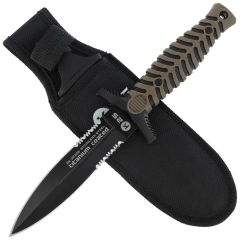 Nóż boot K25 RK-32206 Coyote ABS/Black Rubber, Black Titanium 7Cr17Mov K25 by Martinez Albainox