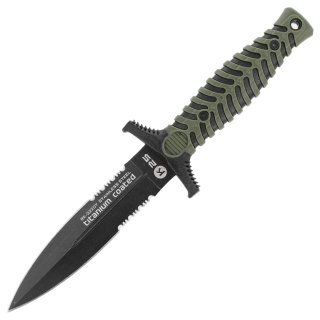 Nóż boot K25 RK-32207 Green ABS/Black Rubber, Black Titanium 7Cr17Mov K25 by Martinez Albainox