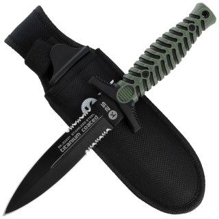 Nóż boot K25 RK-32207 Green ABS/Black Rubber, Black Titanium 7Cr17Mov K25 by Martinez Albainox