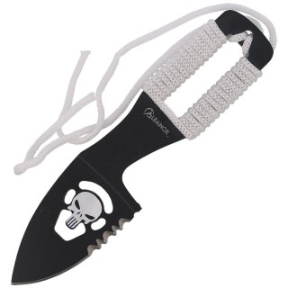 Nóż na szyję Martinez Albainox Skull Neck Knife White Cord, Black 3Cr13Mov (32450) Martinez Albainox