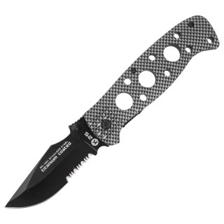 Nóż składany K25 RK-19221 Rubbered Black Aluminium, Black Titanium 7Cr17Mov K25 by Martinez Albainox