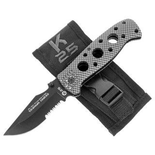 Nóż składany K25 RK-19221 Rubbered Black Aluminium, Black Titanium 7Cr17Mov K25 by Martinez Albainox