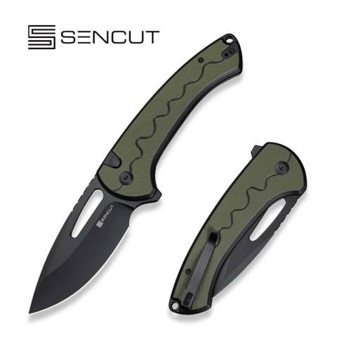 Nóż składany Sencut Squiggy Black / Green G10, Black 9Cr18MoV (S24082A-2) Sencut by We Knife