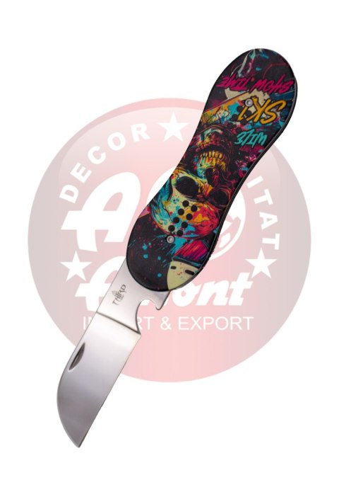 Nóż składany Third Decor Habitat Skull Graphic Aluminium, Mirror 420 (TH-N119D) Decor Habitat