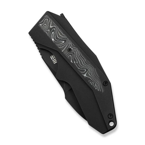 Nóż składany WeKnife Coral Black Titanium/Aluminium Foil Carbon Fiber, Black Stonewashed CPM 20CV by Gustavo T. Cecchini (WE2404 WE Knife