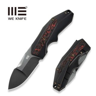 Nóż składany WeKnife Coral SLT Black Titanium/Lava Flow Fat Carbon, Polished Gray CPM 20CV by Gustavo T. Cecchini (WE24044-3) WE Knife