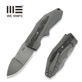 Nóż składany WeKnife Coral SLT Gray Titanium/Marble Carbon Fiber, Gray Stonewashed 20CV by Gustavo T. Cecchini (WE24044-2) WE Knife