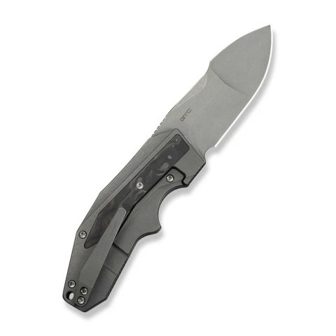 Nóż składany WeKnife Coral SLT Gray Titanium/Marble Carbon Fiber, Gray Stonewashed 20CV by Gustavo T. Cecchini (WE24044-2) WE Knife
