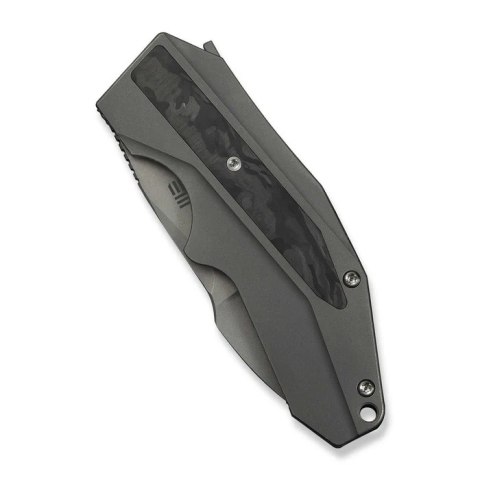 Nóż składany WeKnife Coral SLT Gray Titanium/Marble Carbon Fiber, Gray Stonewashed 20CV by Gustavo T. Cecchini (WE24044-2) WE Knife