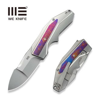 Nóż składany WeKnife Coral SLT Gray Titanium/Timascus, Polished Bead Blasted CPM 20CV by Gustavo T. Cecchini (WE24044-4) WE Knife