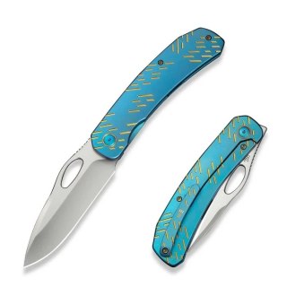 Nóż składany WeKnife Inmate Blue Titanium, Satin CPM 20CV by Jerad Neeve (WE23096B-3) WE Knife