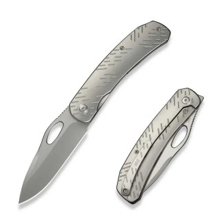 Nóż składany WeKnife Inmate Gray Titanium, Stonewashed CPM 20CV by Jerad Neeve (WE23096B-1) WE Knife