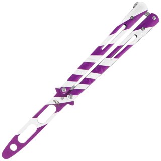 Nóż treningowy motylek Third Decor Habitat Balisong White-Purple Steel, White-Purple 420 (TH-K3104) Decor Habitat