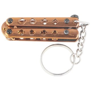 Nóż motylkowy brelok Third Decor Habitat Balisong Poker Rose Titanium Stainless Steel, Rose Titanium 420 (TH-K0101R) Decor Habitat