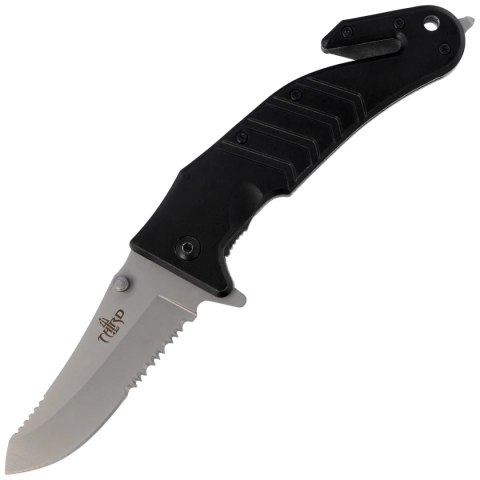 Nóż składany ratowniczy Third Decor Habitat K2936 Black Aluminum, Satin 420 (TH-K2936) Decor Habitat