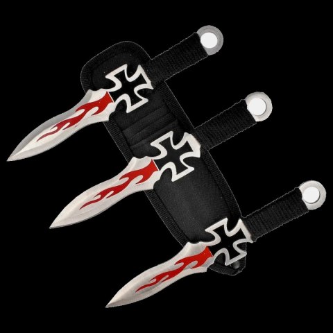 Noże do rzucania Martinez Albainox Cross Set 3 szt Black Cord, Stain 3Cr13Mov (31884) Martinez Albainox