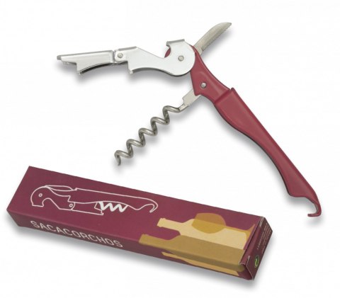 Otwieracz do wina Top Cutlery 2 Steps Maroon Metal, Inox (21128) Top Cutlery by Martinez Albainox