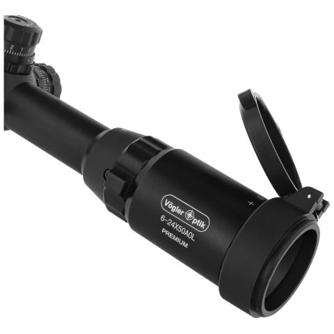 Luneta celownicza Vögler Optik Premium 6-24x50AOL Mil-Dot 1'' z podświetleniem i paralaksą, montaż 11mm Vögler Optik