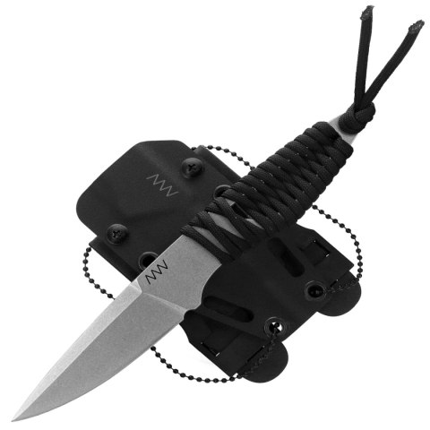 Nóż ANV P100 Black Paracord, Stonewashed Sleipner (ANVP100-002) ANV - Acta Non Verba Knives