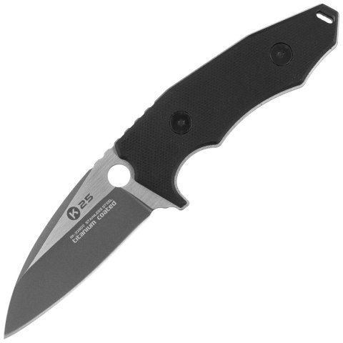 Nóż na szyję K25 Black G10, Titanium/Brushed 7Cr17Mov (32602) K25 by Martinez Albainox