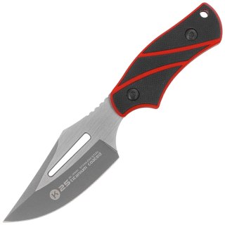 Nóż na szyję K25 Black/Red G10, Titanium 7Cr17Mov (32691) K25 by Martinez Albainox
