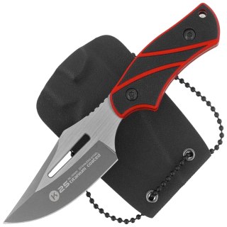 Nóż na szyję K25 Black/Red G10, Titanium 7Cr17Mov (32691) K25 by Martinez Albainox