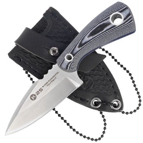 Nóż na szyję K25 Boot Knife Black/White G10, Satin 7Cr17Mov (32561) K25 by Martinez Albainox