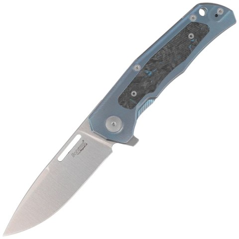 Nóż składany LionSteel Q4ttro Blue Titanium / Fat Carbon, Satin MagnaCut by Molletta (Q4 BL) LionSteel