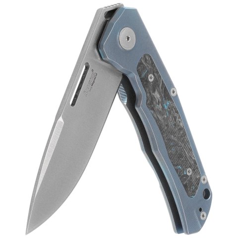 Nóż składany LionSteel Q4ttro Blue Titanium / Fat Carbon, Satin MagnaCut by Molletta (Q4 BL) LionSteel