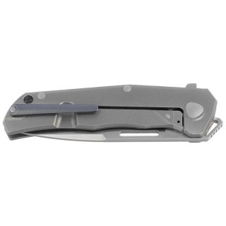 Nóż składany LionSteel Q4ttro Gray Titanium/ Fat Carbon, Satin MagnaCut by Molletta (Q4 GY) LionSteel