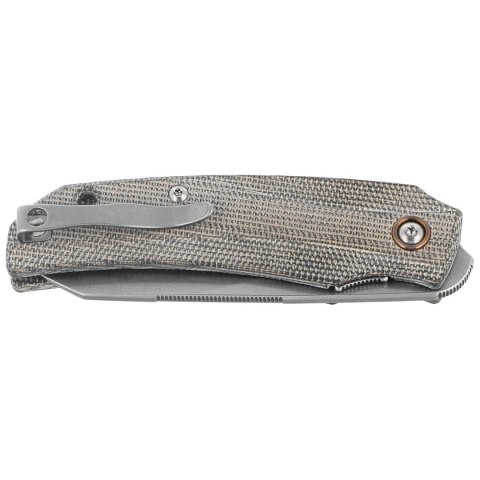 Nóż składany MKM Ice Gray Canvas Micarta, Stonewashed MagnaCut by Tommaso Rumici & Denis Simonutti (MK IC-GC) MKM - Maniago Knife Makers