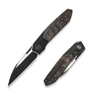 Nóż składany WeKnife Brr15 Black Titanium/Copper Foil Carbon Fiber, Black Stonewashed/Satin M390 by Rafal Brzeski (WE24007-1) WE Knife