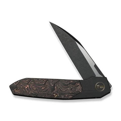 Nóż składany WeKnife Brr15 Black Titanium/Copper Foil Carbon Fiber, Black Stonewashed/Satin M390 by Rafal Brzeski (WE24007-1) WE Knife