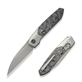 Nóż składany WeKnife Brr15 Gray Titanium/Aluminium Foil Carbon Fiber, Stonewashed M390 by Rafal Brzeski (WE24007-2) WE Knife