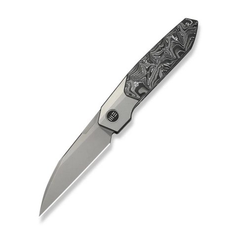 Nóż składany WeKnife Brr15 Gray Titanium/Aluminium Foil Carbon Fiber, Stonewashed M390 by Rafal Brzeski (WE24007-2) WE Knife