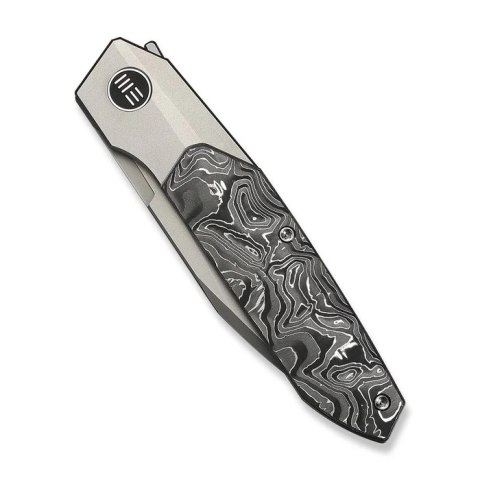 Nóż składany WeKnife Brr15 Gray Titanium/Aluminium Foil Carbon Fiber, Stonewashed M390 by Rafal Brzeski (WE24007-2) WE Knife