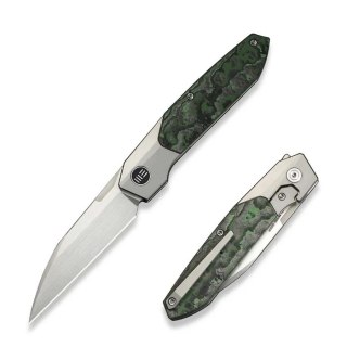 Nóż składany WeKnife Brr15 Gray Titanium/Jungle Wear Fat Carbon, Hand Rubbed Satin M390 by Rafal Brzeski (WE24007-4) WE Knife