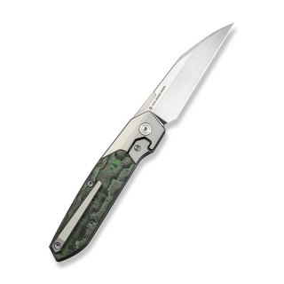 Nóż składany WeKnife Brr15 Gray Titanium/Jungle Wear Fat Carbon, Hand Rubbed Satin M390 by Rafal Brzeski (WE24007-4) WE Knife