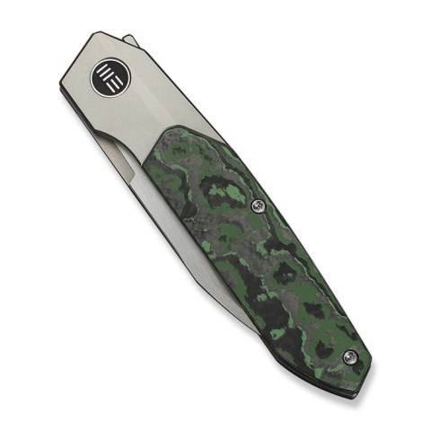 Nóż składany WeKnife Brr15 Gray Titanium/Jungle Wear Fat Carbon, Hand Rubbed Satin M390 by Rafal Brzeski (WE24007-4) WE Knife