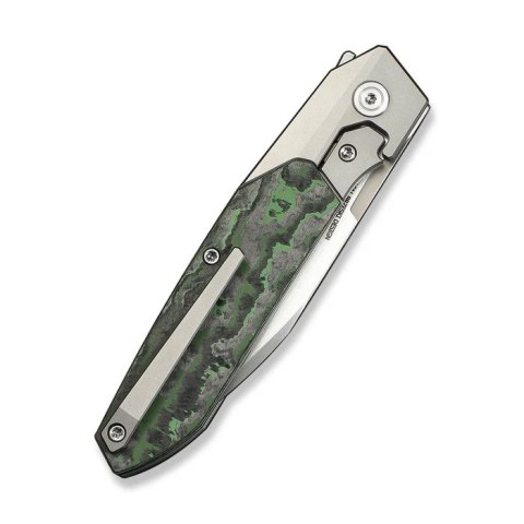 Nóż składany WeKnife Brr15 Gray Titanium/Jungle Wear Fat Carbon, Hand Rubbed Satin M390 by Rafal Brzeski (WE24007-4) WE Knife