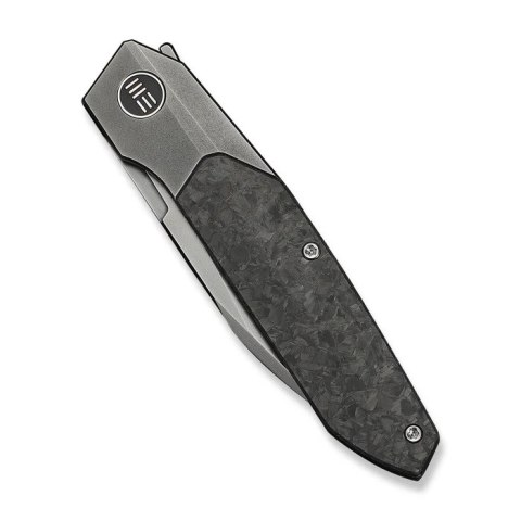 Nóż składany WeKnife Brr15 Gray Titanium/Shredded Carbon Fiber, Polished Gray M390 by Rafal Brzeski (WE24007-3) WE Knife