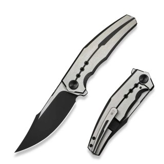 Nóż składany WeKnife Kyklos Black / Gray Titanium, Black Stonewashed / Satin M390 (WE23086-3) WE Knife