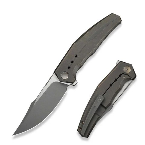 Nóż składany WeKnife Kyklos Bronze Titanium, Gray Stonewashed/Satin M390 (WE23086-2) WE Knife