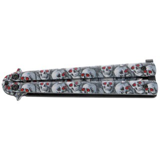 Nóż składany motylek Martinez Albainox Balisong 3D Skulls Printed Steel, 3D Skulls Printed 3Cr13Mov (02220) Martinez Albainox