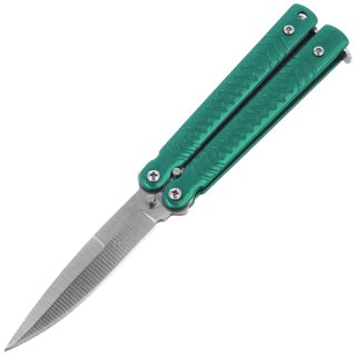 Nóż składany motylek Martinez Albainox Balisong Green Steel, Satin 3Cr13MoV (02228) Martinez Albainox
