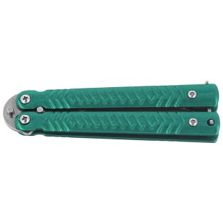 Nóż składany motylek Martinez Albainox Balisong Green Steel, Satin 3Cr13MoV (02228) Martinez Albainox