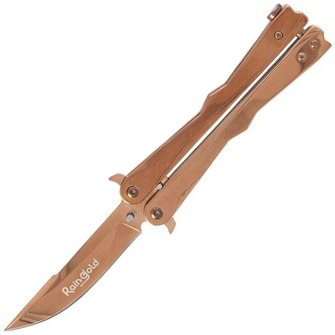 Nóż składany motylek Martinez Albainox RainGold Balisong Gold Steel, Gold 3Cr13Mov (02165) RainGold by Martinez Albainox