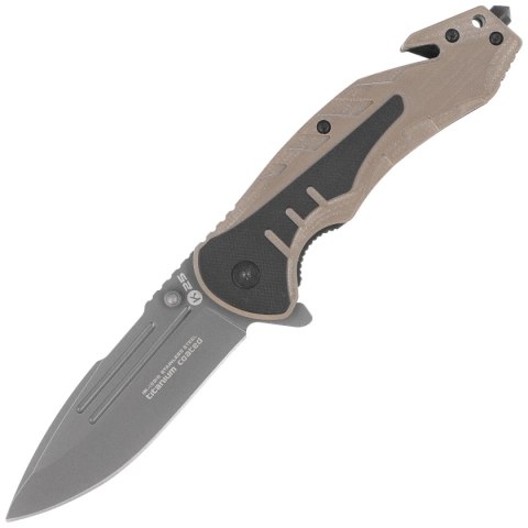 Nóż składany ratowniczy K25 RK-18318 Tan/Black G10, Titanium 7Cr17Mov K25 by Martinez Albainox