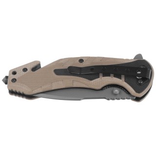 Nóż składany ratowniczy K25 RK-18318 Tan/Black G10, Titanium 7Cr17Mov K25 by Martinez Albainox